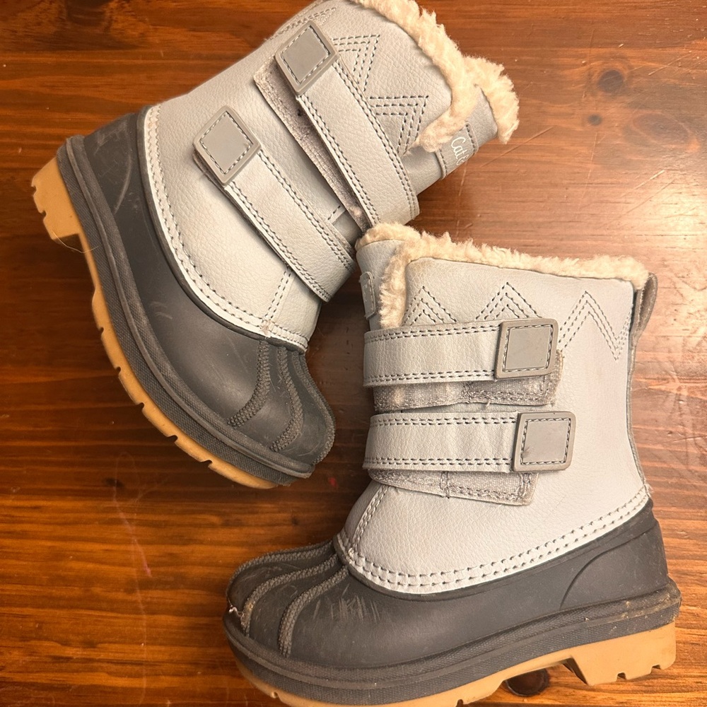 Cat & Jack Gray and Light Blue Kids Boots - Picture 3 of 4
